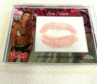 Eva Marie 2014 Chrome Wwe Divas Kiss Card With Bonus Doll Figure Rare Nib