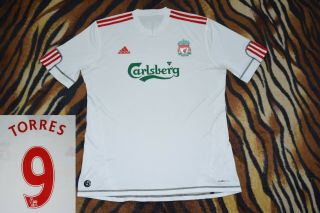 Liverpool Away Football Shirt Torres Jersey Soccer Adidas Size Xl