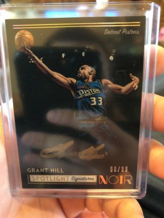 Grant Hill 2018 - 19 Panini Noir Gold Ink On Card Auto 56/99 Detroit Pistons