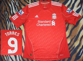 Liverpool Shirt Torres Jersey Adidas Size L Large 9 Red Chartered Barclays