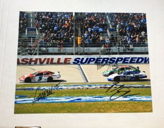 Nascar Autographed 3 Drivers Bryan Clauson,  Landon Cassill,  And Marcus Ambrose