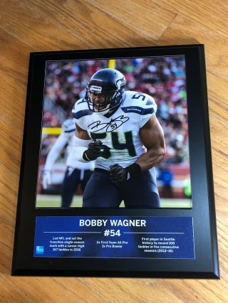 Signed Bobby Wagner 54 Seattle Seahawks Autographed Photo Plaque