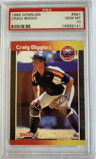 1989 Donruss 561 Craig Biggio Rookie Rc Houston Astros Hof Psa 10 Gem