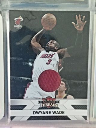 Dwayne Wade 2010/11 Panini Threads Game Worn Jersey Card Miami Heat 393/399 137