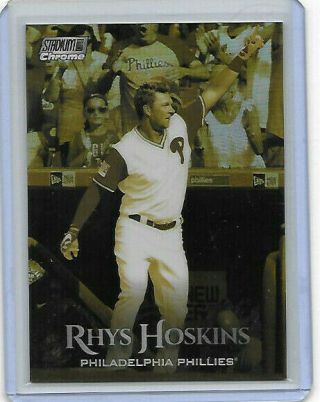 Rhys Hoskins 2019 Topps Stadium Club Gold Minted Chrome Refractor Scc - 55
