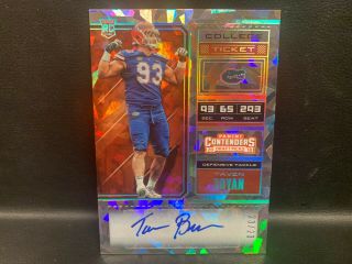 2018 Taven Bryan Contenders Auto 23/23 Cracked Ice Rc Rookie College Ticket