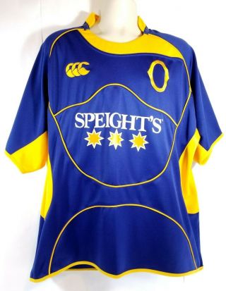 Canterbury Of Zealand Rugby Jersey Shirt Mens Size 3xl Blue Navy Yellow