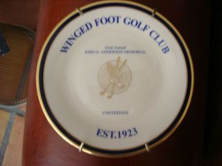 Vintage Winged Foot Golf Club Trophy Plate By Pickard Made In America