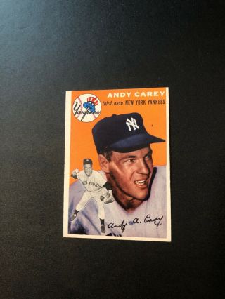 1954 Topps Baseball Card 105 Andy Carey Yankees Exmt