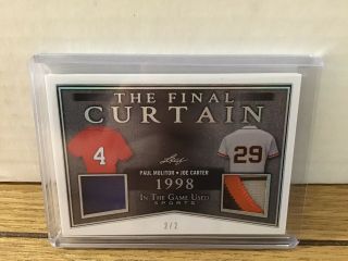 2019 Leaf In The Game Final Curtain 1998 Paul Molitor Carter Dual Patch 2/2