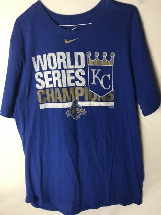 World Series 2015 Kansas City Royals Championship T - Shirt Mens Size Xl Nike Blue