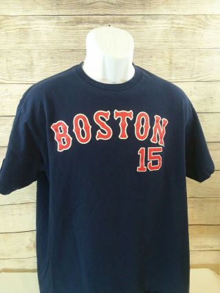 Boston Red Sox Dustin Pedroia 15 Mlb Majestic T - Shirt Jersey Size Adult Large