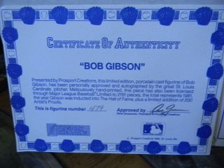 Bob Gibson Prosport Creations Signed Autograph CARDINALS CAST FIGURINE STATUE 6