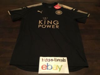 Puma Leicester City Epl Soccer Jersey (mens Xl) Away Blk / Gld Nwt
