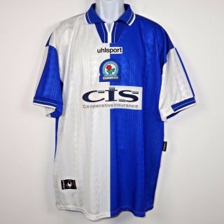 Uhlsport Blackburn Rovers Fc 1998 - 2000 Home Football Soccer Jersey Men 