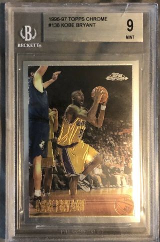 Kobe Bryant 1996 - 97 Topps Chrome Rc Rookie 238 Bgs 9 Old Label