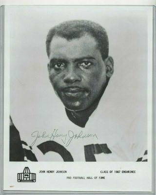 John Henry Johnson Nfl Football Hofer Autographed 8x10 Photo Sf 49ers Steelers