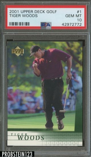 2001 Upper Deck Golf 1 Tiger Woods Psa 10 Gem 6