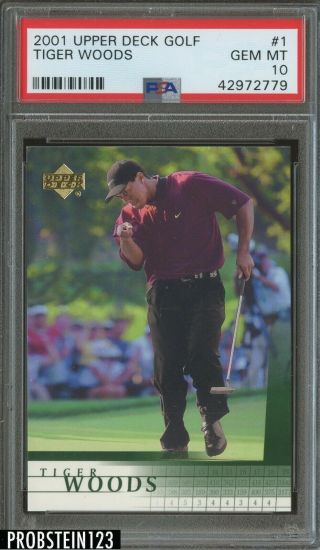 2001 Upper Deck Golf 1 Tiger Woods Psa 10 Gem 5