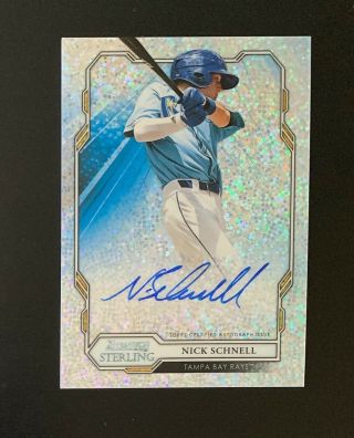 Nick Schnell 2019 Bowman Sterling Speckle Auto 52/99 Tampa Bay Rays Bspa - Ns