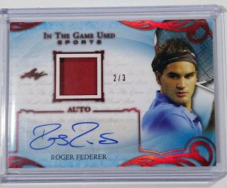 2019 Leaf In The Game Roger Federer 2/3 Auto Relic Itgu Sports Ruby Red
