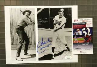 Chuck Connors Signed 8x10 Photo Autographed Auto Jsa Actor / La Dodgers