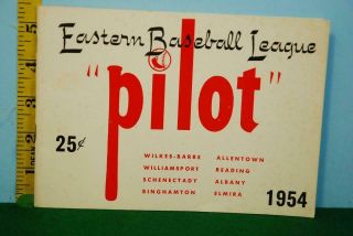 1954 Eastern Baseball League " Pilot " Complete 1923 - 54 Records Book