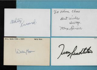 26 Signed Autographs ST LOUIS CARDINALS (15 DECEASED) Mostly 3X5 ' s few Gum Cards 4