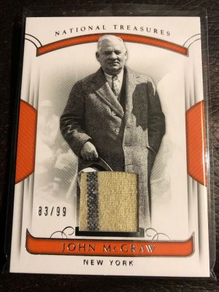 2018 National Treasures John Mcgraw “game - Used” Patch Pinstripe Sp 83/99