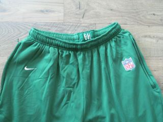 Authentic Nike York Jets Dri Fit Nfl Coach Bill Hampton Green Long Pants - Xl