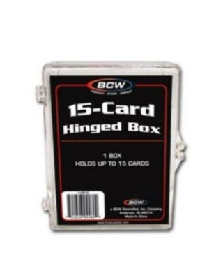 60 Bcw 15 Count Hinged Plastic Baseball Trading Card Boxes Protector Hinge Box
