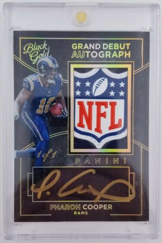 Pharoh Cooper 2016 Black Gold Rookie Nfl Shield Patch Auto 1/1 St Louis Rams Wow