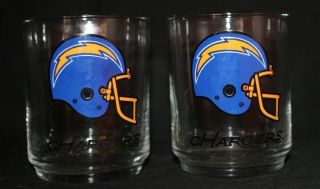 Set of 9 San Diego Chargers Football Rock Glasses Whiskey Bottle Light 2