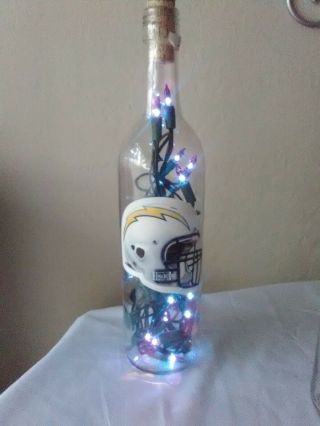 Set of 9 San Diego Chargers Football Rock Glasses Whiskey Bottle Light 3