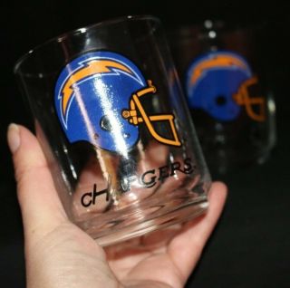 Set of 9 San Diego Chargers Football Rock Glasses Whiskey Bottle Light 4