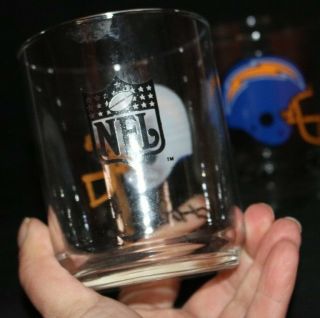 Set of 9 San Diego Chargers Football Rock Glasses Whiskey Bottle Light 5