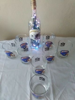 Set of 9 San Diego Chargers Football Rock Glasses Whiskey Bottle Light 6