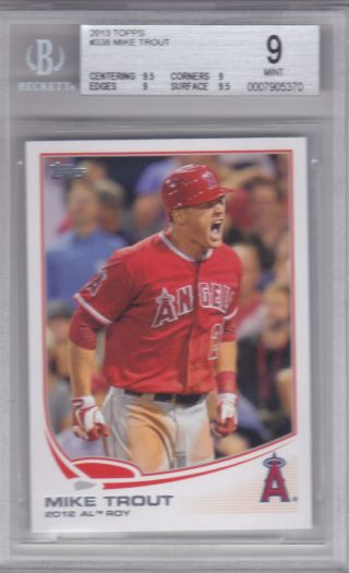 2013 Topps Baseball Mike Trout 338 2012 Al Roy Graded Bgs 9
