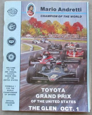 1978 Watkins Glen Formula One United States Grand Prix Program