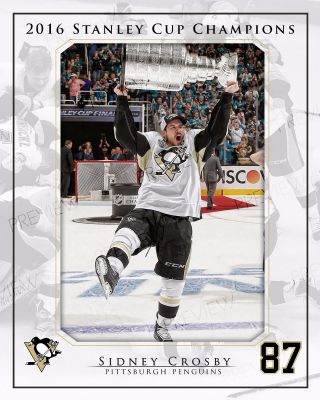 2016 Pittsburgh Penguins Stanley Cup Champ 8x10 Photo - Dropdown Menu Of Players
