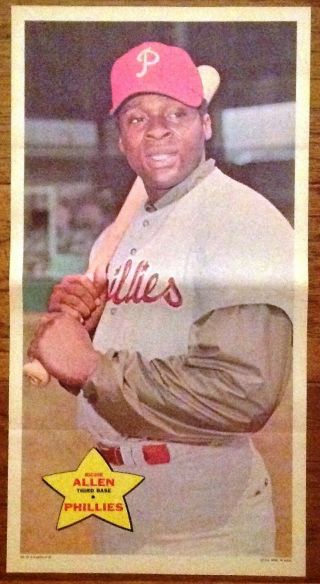Topps 1968 Baseball Poster 15 Richie Allen - Philadelphia Phillies