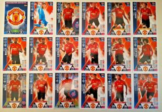 Match Attax Uefa Champions League 2018/19 Full Set Of All 18 Manchester United