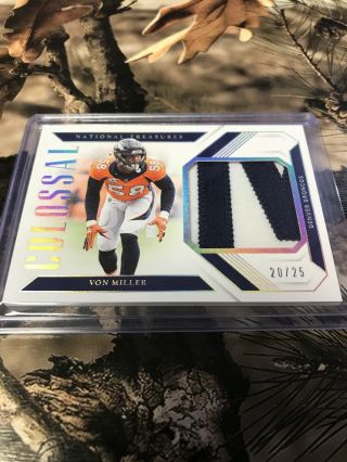 2018 National Treasures Von Miller Colossal Jersey Patch Relic Broncos /25