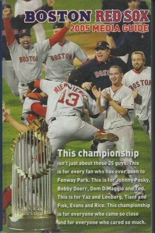 2005 Boston Red Sox Media Guide - World Series Champs Celebrate