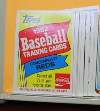 1982 Topps Baseball Cincinnati Reds Coca - Cola Set Of 22 Cards,  Johnny Bench
