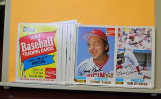 1982 Topps Baseball Cincinnati Reds Coca - Cola set of 22 cards,  Johnny Bench 2