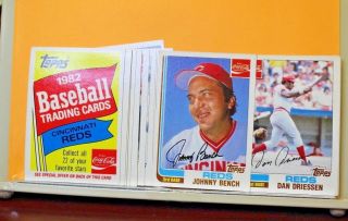 1982 Topps Baseball Cincinnati Reds Coca - Cola set of 22 cards,  Johnny Bench 4