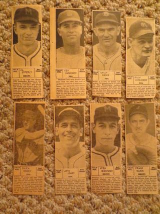 Newspaper Cuttings Of 37 Boston Red Sox And Boston Braves Players 1948