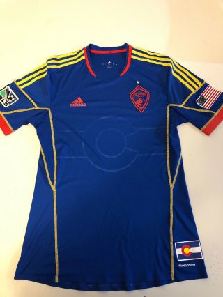 Mls Adidas Formotion Colorado Rapids 2012 Soccer Jersey Blue/yellow/red Sz Large