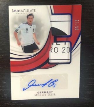 8/10 Mesut Ozil 2018 - 19 Immaculate Soccer Autograph Auto Gw Dual Jersey 1/1